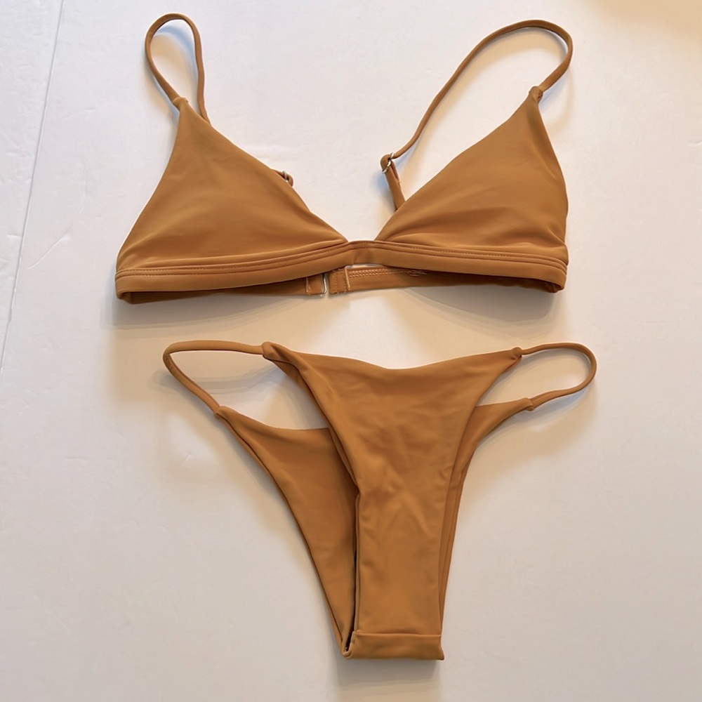 Zaful Forever Young 2 Piece Swimsuit Juniors Mustard New No Tags Size small